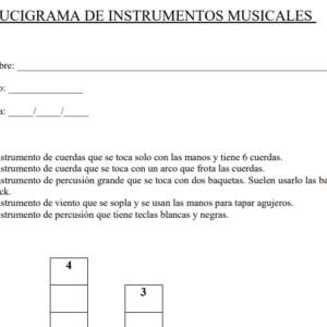 Crucigrama de instrumentos musicales
