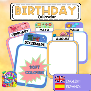 Calendario de Cumpleaños - Birthday Calendar Soft colours