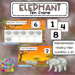 Marco de Decena Elefantes - Elephant Ten frame