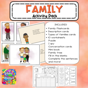 Family Activity Pack , Pack de materiales tema FAMILIA en inglés