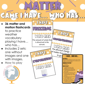 Matter vocabulary game I have... Who has