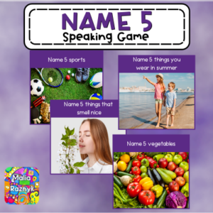 Juego de Nombra 5 - Name 5 Speaking game