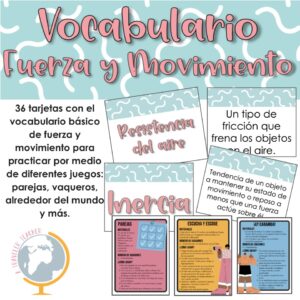 Fuerza y movimiento juegos para practicar el vocabulario