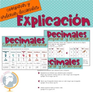 Comparar y ordenar decimales cuaderno interactivo