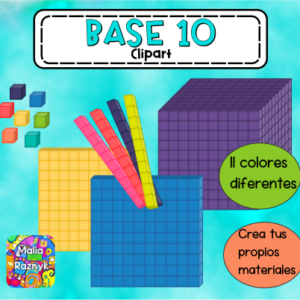 Clipart de material Base 10 - Unidad Decena Centena Millar