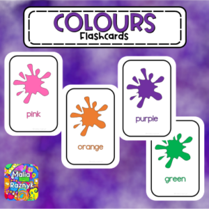 Flashcards de los colores en inglés - Colours Flashcards