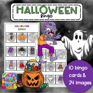 Bingo de Halloween -Tarjetas de Juego Temáticas