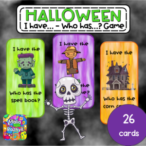 Juego "I Have Who Has" de Halloween Imprimible - Diversión Temática para la clase de inglés