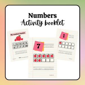 The numbers in English! (1 to 10) Booklet - Trace, write and color -