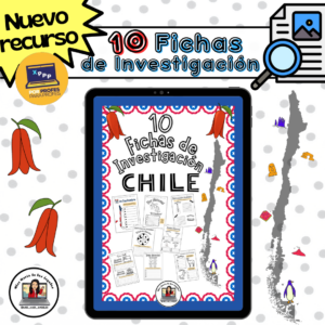 10 Fichas de Investigación sobre Chile (para colorear)