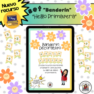 Banderín “Hello Spring”• (incluye versión en español)