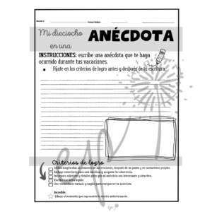 Actividades vuelta de vacaciones de septiembre - Mi dieciocho en una anécdota