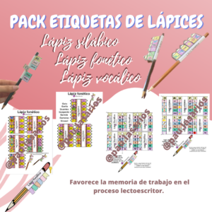 PACK etiquetas de lápices (lectoescritura)