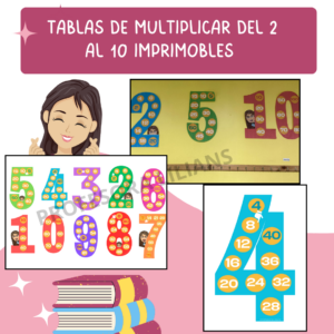 POSTER TABLAS DE MULTIPLICAR PARA IMPRIMIR