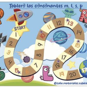 Juego de mesa, las consonantes m, l, s, p