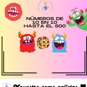 Mounstros come galletas de números de 10 en 10