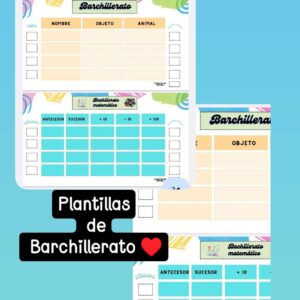 3 Plantillas barchillerato lenguaje y matemática