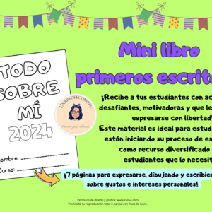 Todo sobre mí- Mini libro primeros escritores