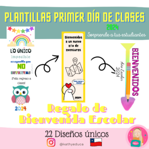 PANTILLAS OBSEQUIOS DE BIENVENIDA ESCOLAR 2024