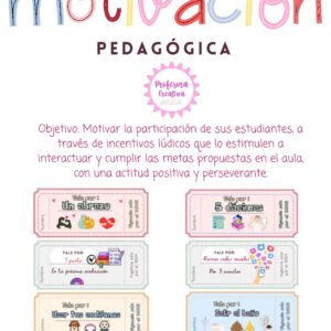 Cupones Motivacionales refuerzo positivo en el aula