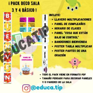 Pack Deco Sala 3ro y 4to Básico