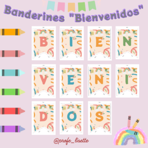 Banderines "Bienvenidos"