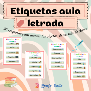 Etiquetas aula letrada