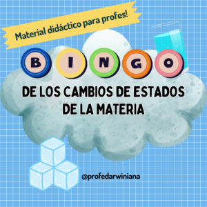 Bingo "Cambios de Estados de la Materia"