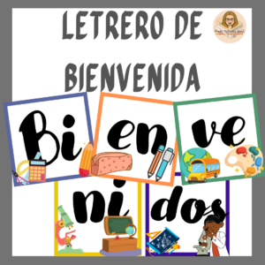 Banderín bienvenidos diseño escolar