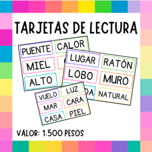 TARJETAS DE LECTURA Y VOCABULARIO