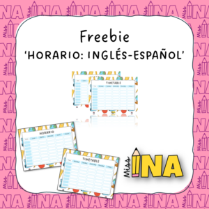 Freebie horario: Inglés - Español