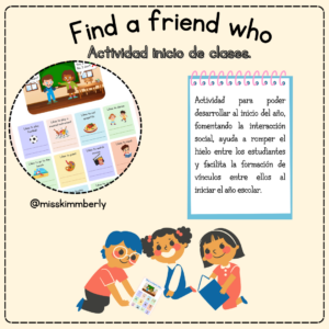 Find a friend who. Actividad inicio de clases.