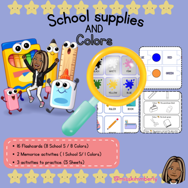 School supplies and colors