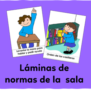 Láminas de normas de la sala