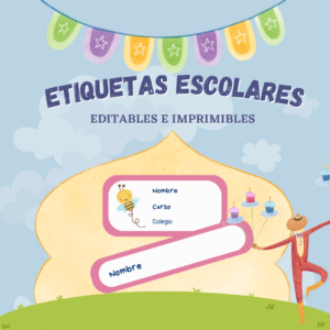 Etiquetas escolares editables