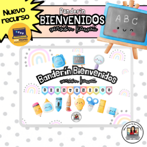 • Banderín Bienvenidos en versión kawaii•