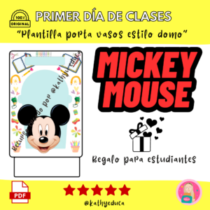 Plantilla "Porta vasos estilo domo de Mickey Mouse"