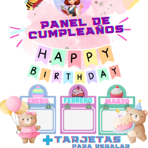 PANEL DE CUMPLEAÑOS Y TARJETAS DE INVITACIÓN