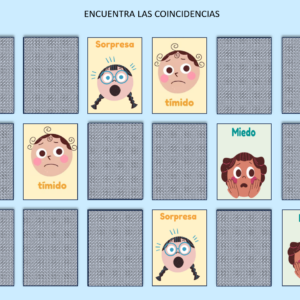(PPT interactivo) Memorice en pantalla de las emociones y sensaciones (editable)