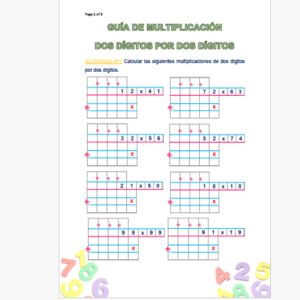 ACTIVIDAD MULTIPLICACIÓN HORIZONTAL (DOS DÍGITOS POR DOS DÍGITOS)