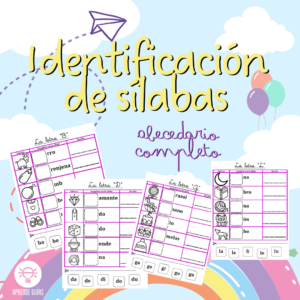 Identificación de sílabas, abecedario completo
