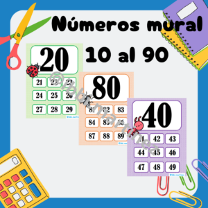poster de números 10 al 90