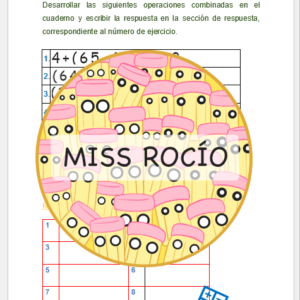 ACTIVIDAD OPERACIONES COMBINADAS SUMA - RESTA - DIVISIÓN - MULTIPLICACIÓN - PARÉNTESIS