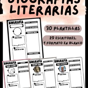 Biografías literarias. Plantillas para trabajar con los estudiantes