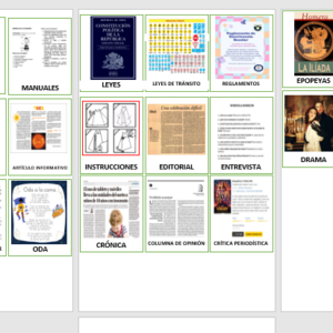 Fichas tipos de textos literarios y no literarios