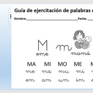 Primero basico letra M mas 7 guias de trabajo aula