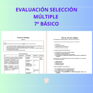 Evaluación selección múltiple 7º Básico Unidad creciendo responsablemente