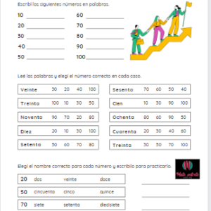 Guía números 10 al 100