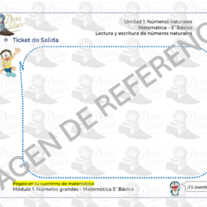 Formato Ticket de Salida Matemática 5° Básico (2x1) PDF