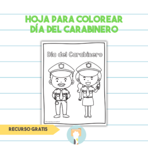Hoja Para Colorear Día del Carabinero